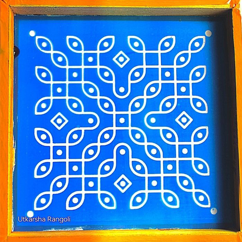 Flower kolam Stencils 10x10