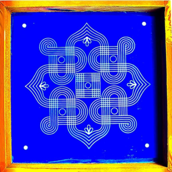 Geometric Design with dot Kolam Stencils 10x10