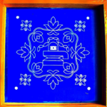 Lingam with flower Stencils 10×10