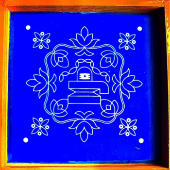 Lingam with flower Stencils 10x10
